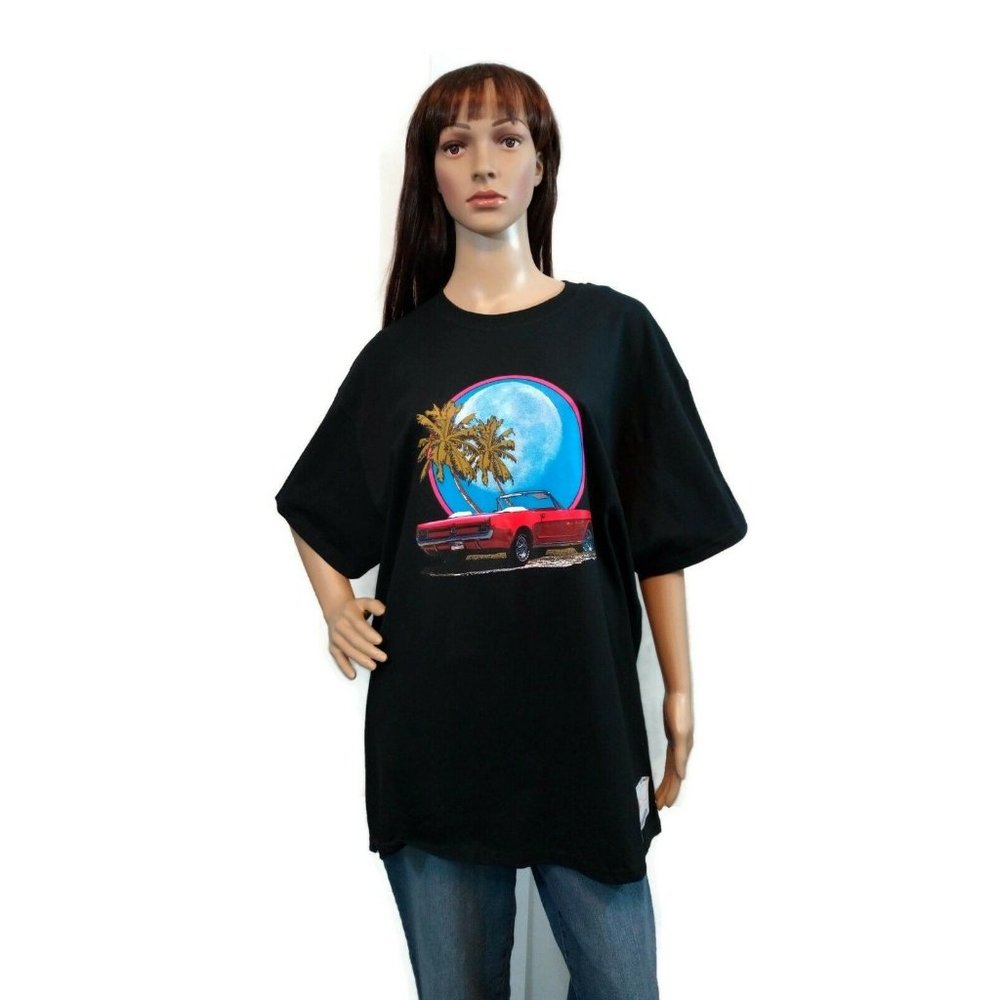 American Muscle Car Convertible Mustang Palm Tree